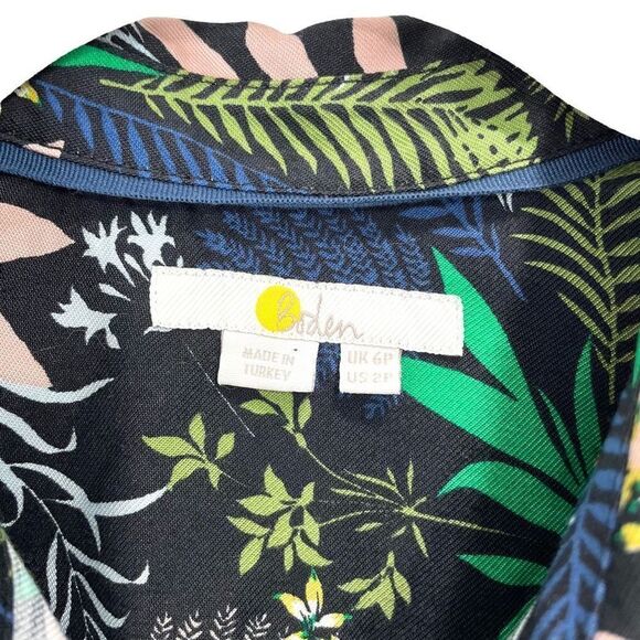 Boden Cosima floral tropic palm Romper in Black Safari Fern Size 2P Petite - Picture 6 of 11